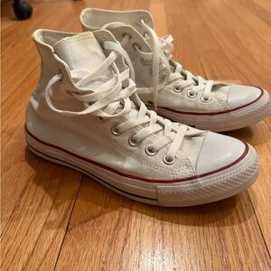 Converse Classic White High-Tops, great condition, women’s 8.5 men’s 7